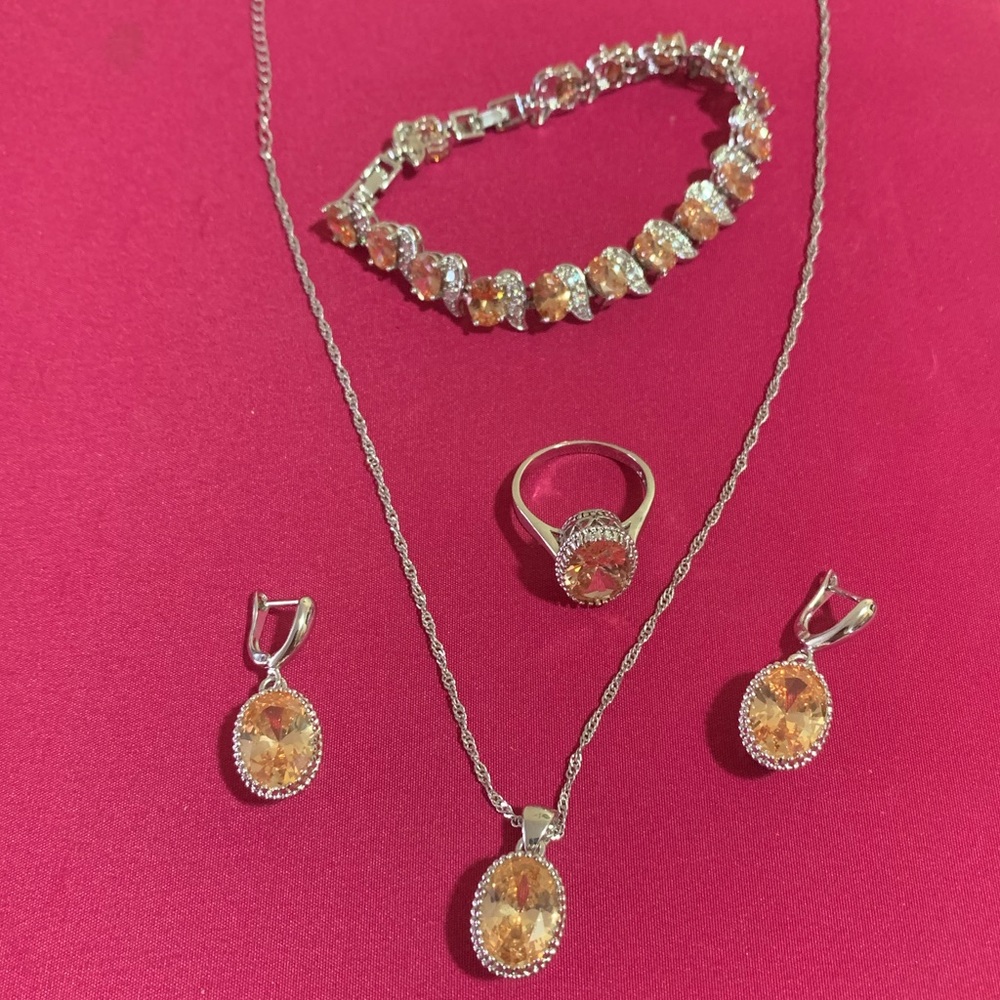 Citrine silver set